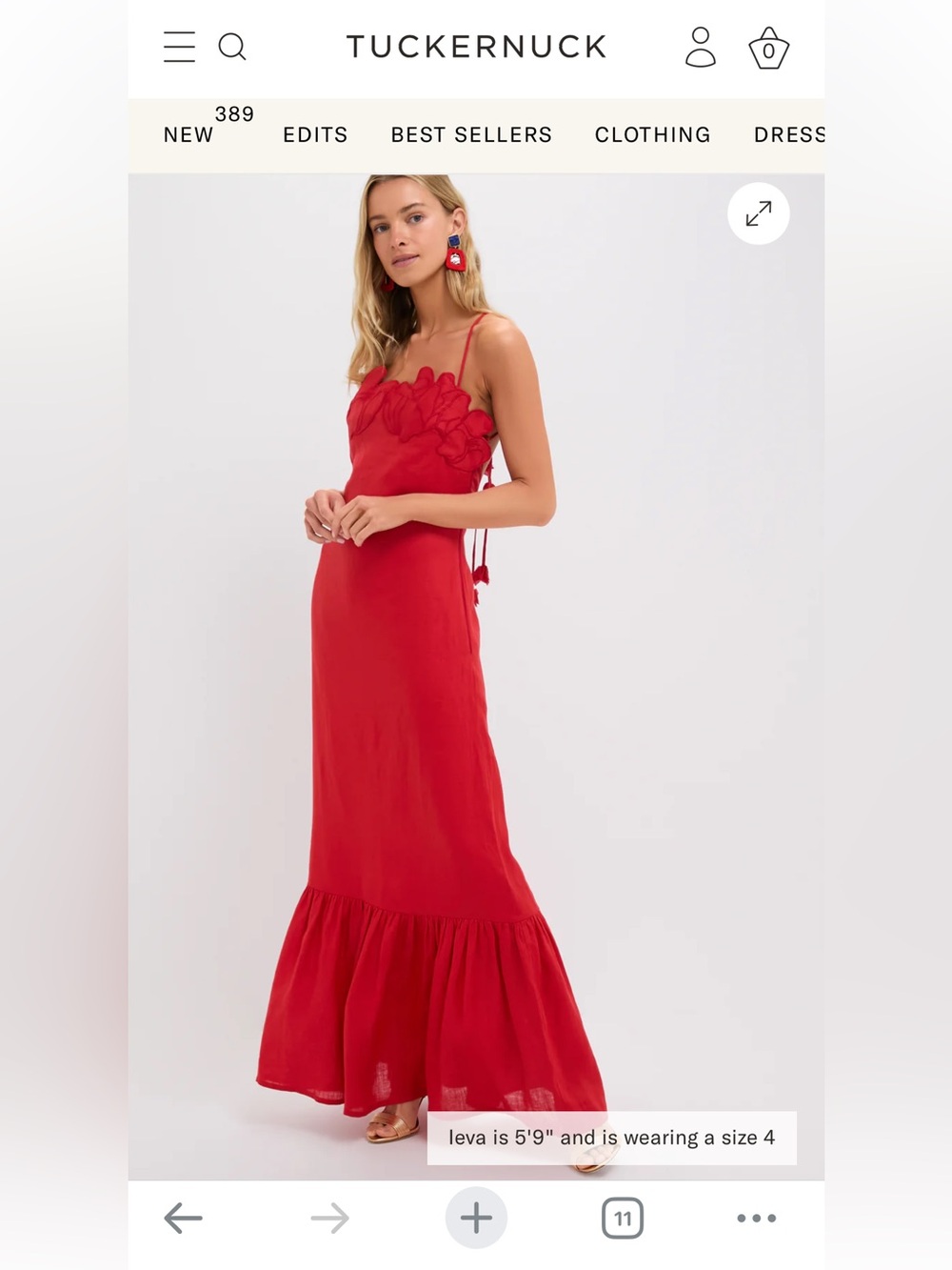 Tuckernuck Red Poema Maxi Dress. nWT size 10 875.00 retail Andres Otalora